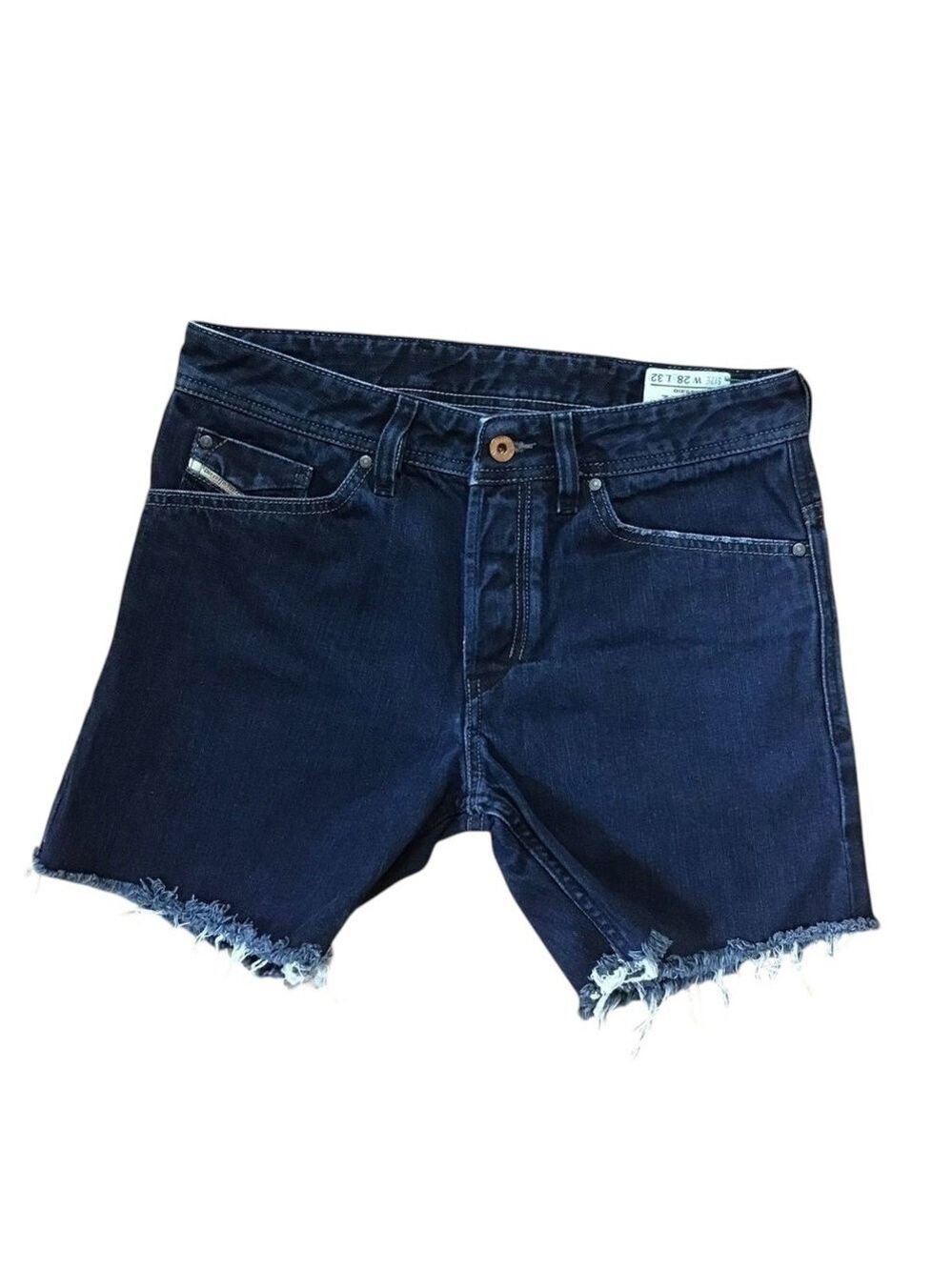 𝅺DIESEL Zaghor men’s cut off jeans shorts Size 28 unisex boyfriend zip closure